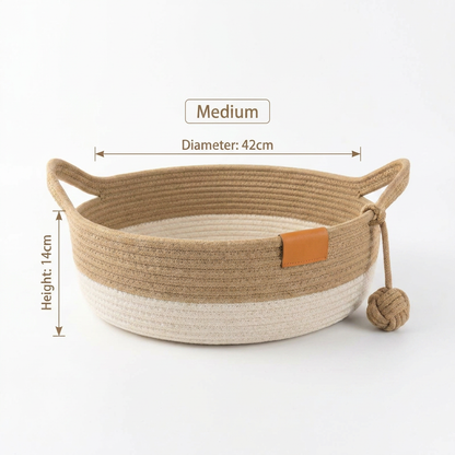 Handwoven Cotton Rope Cat Bed – DreamNest