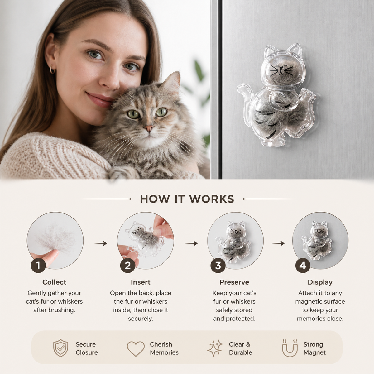 Whisker Keepsake Cat Magnet – Fur & Whisker Memory Display