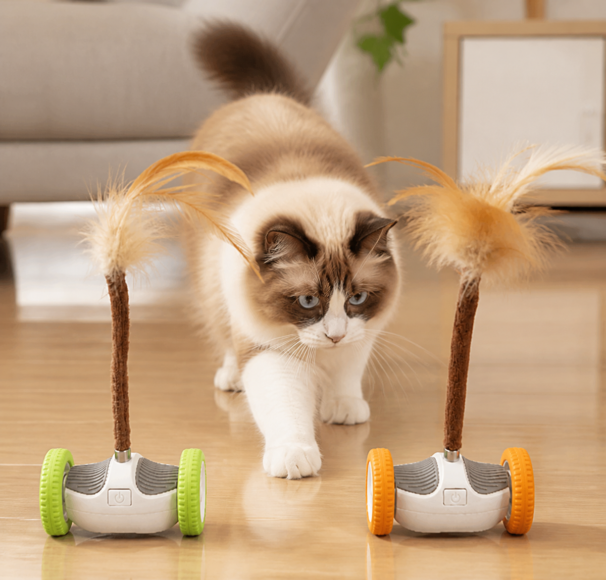 Self-Moving Feather Cat Teaser Toy