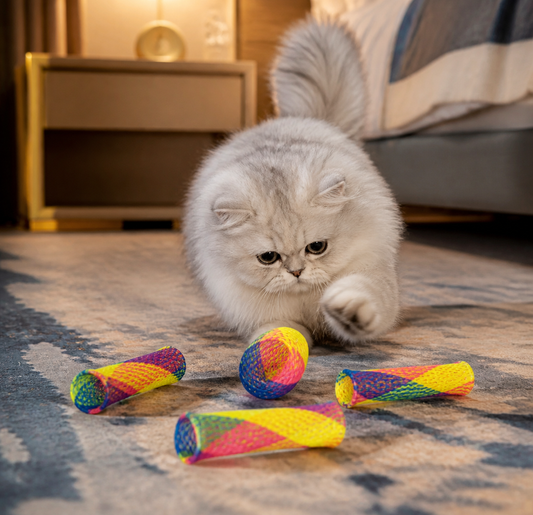 Spring Shape Multi-Color Cat Bouncing Kitten Toys
