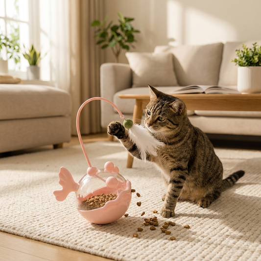 Catnip Lantern Fish Treat Dispenser Toy for Cats