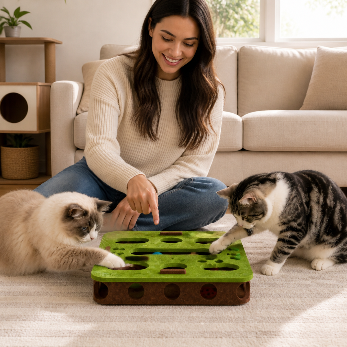 Interactive Cat Puzzle Felt Box Toy