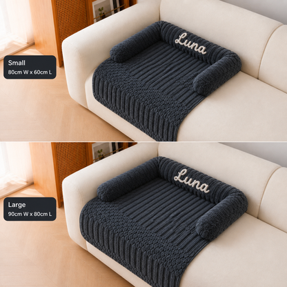 Personalized Fluffy Dog Sofa Bed & Protective Couch Cover