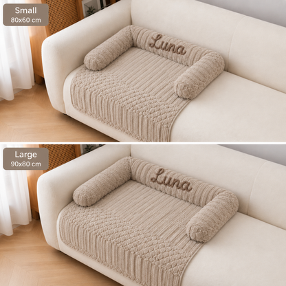 Personalized Fluffy Dog Sofa Bed & Protective Couch Cover