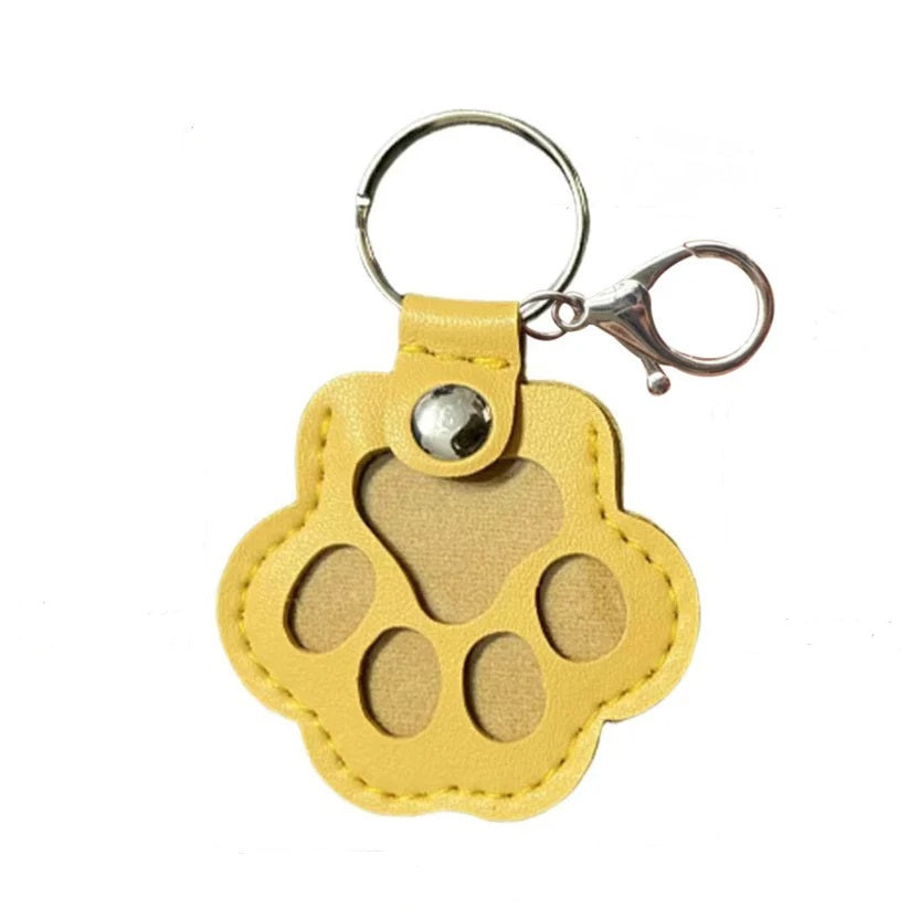 Leather Memorial Pet Hair Storage Keychain