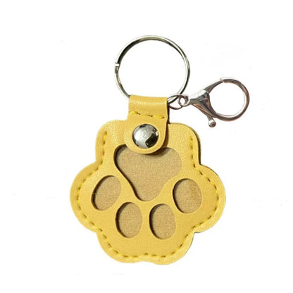 Leather Memorial Pet Hair Storage Keychain