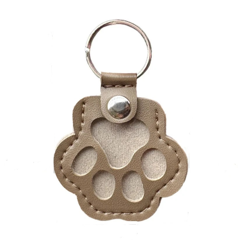 Leather Memorial Pet Hair Storage Keychain