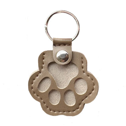Leather Memorial Pet Hair Storage Keychain