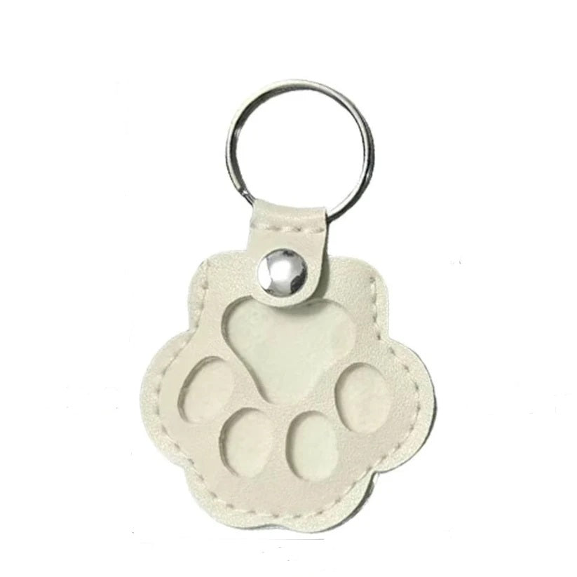 Leather Memorial Pet Hair Storage Keychain