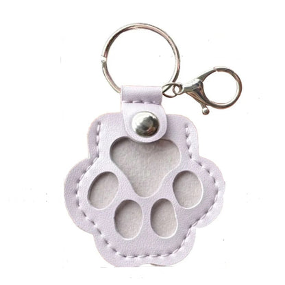 Leather Memorial Pet Hair Storage Keychain