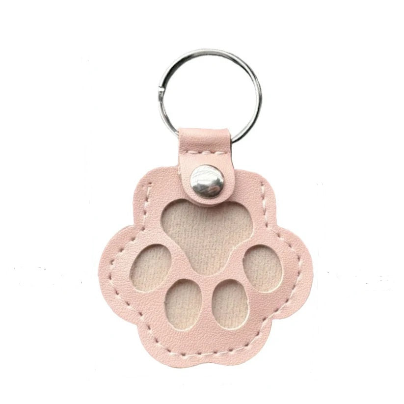 Leather Memorial Pet Hair Storage Keychain