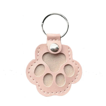 Leather Memorial Pet Hair Storage Keychain