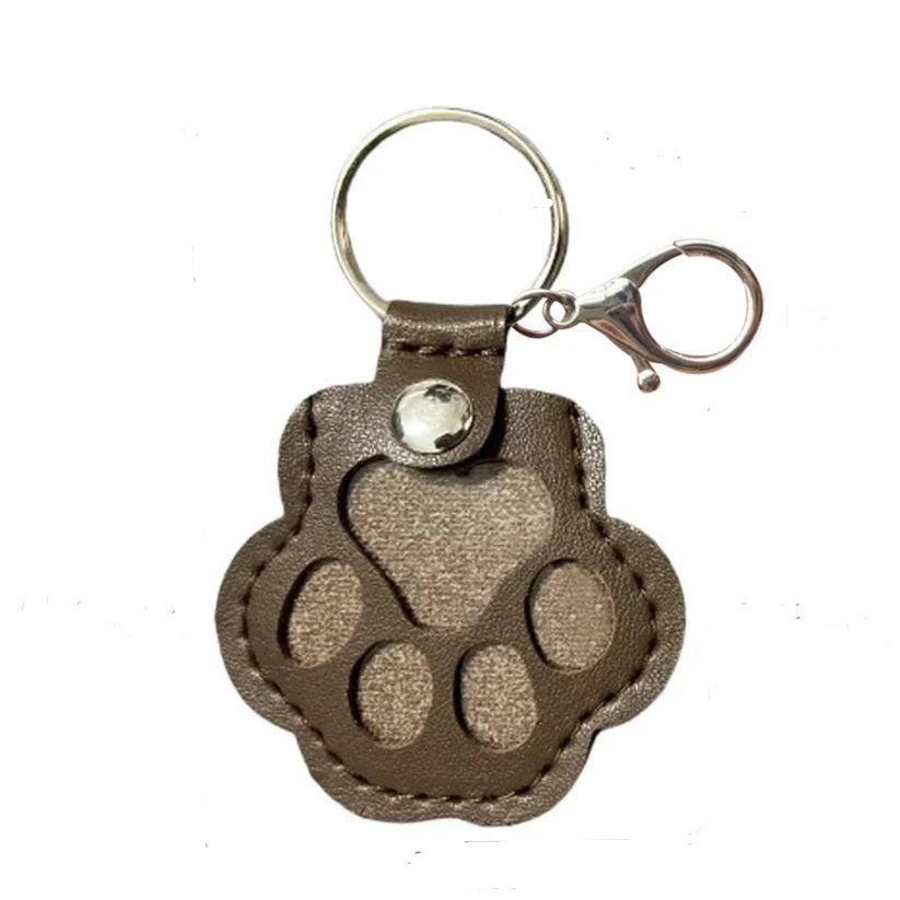 Leather Memorial Pet Hair Storage Keychain