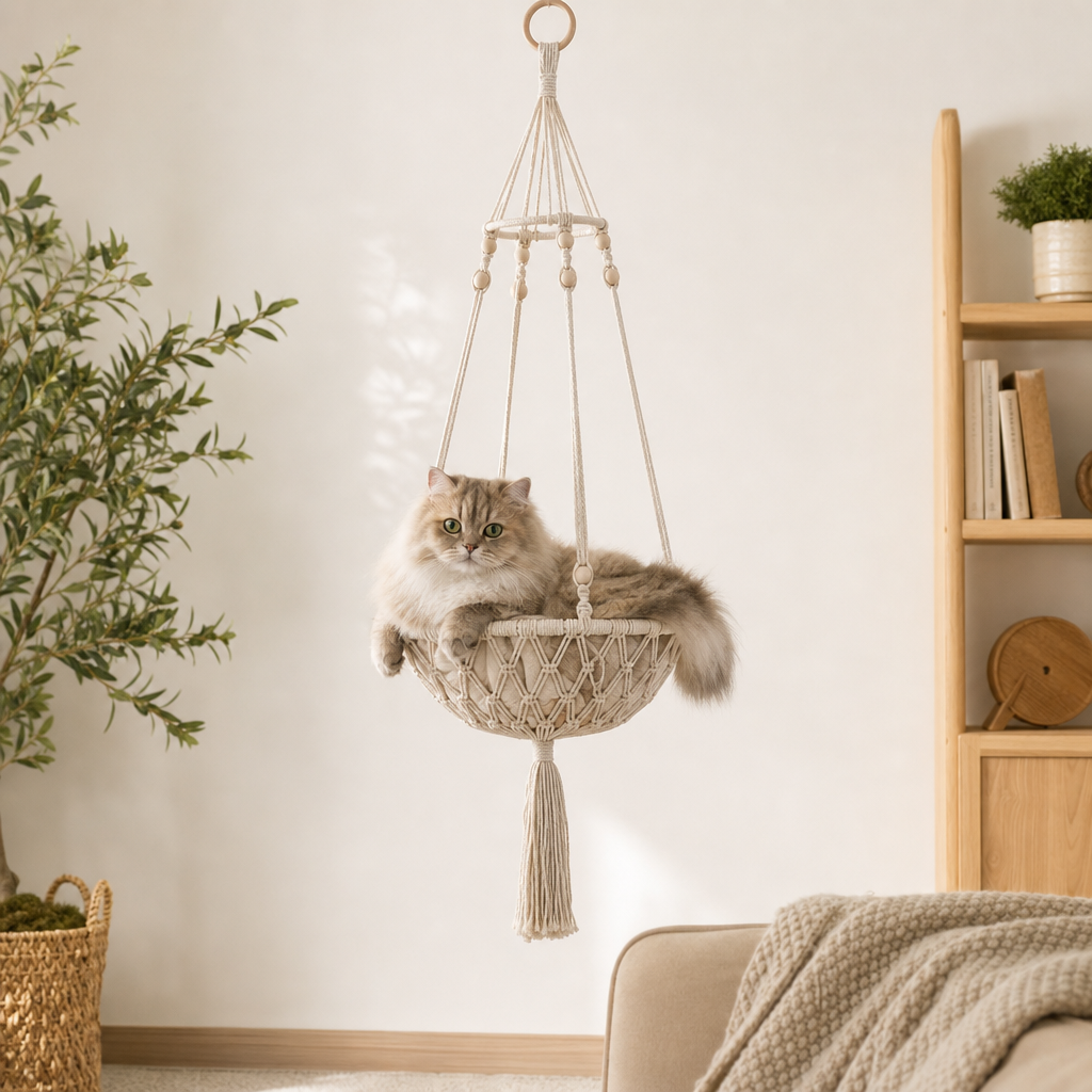 Hanging Handwoven Cat Bed