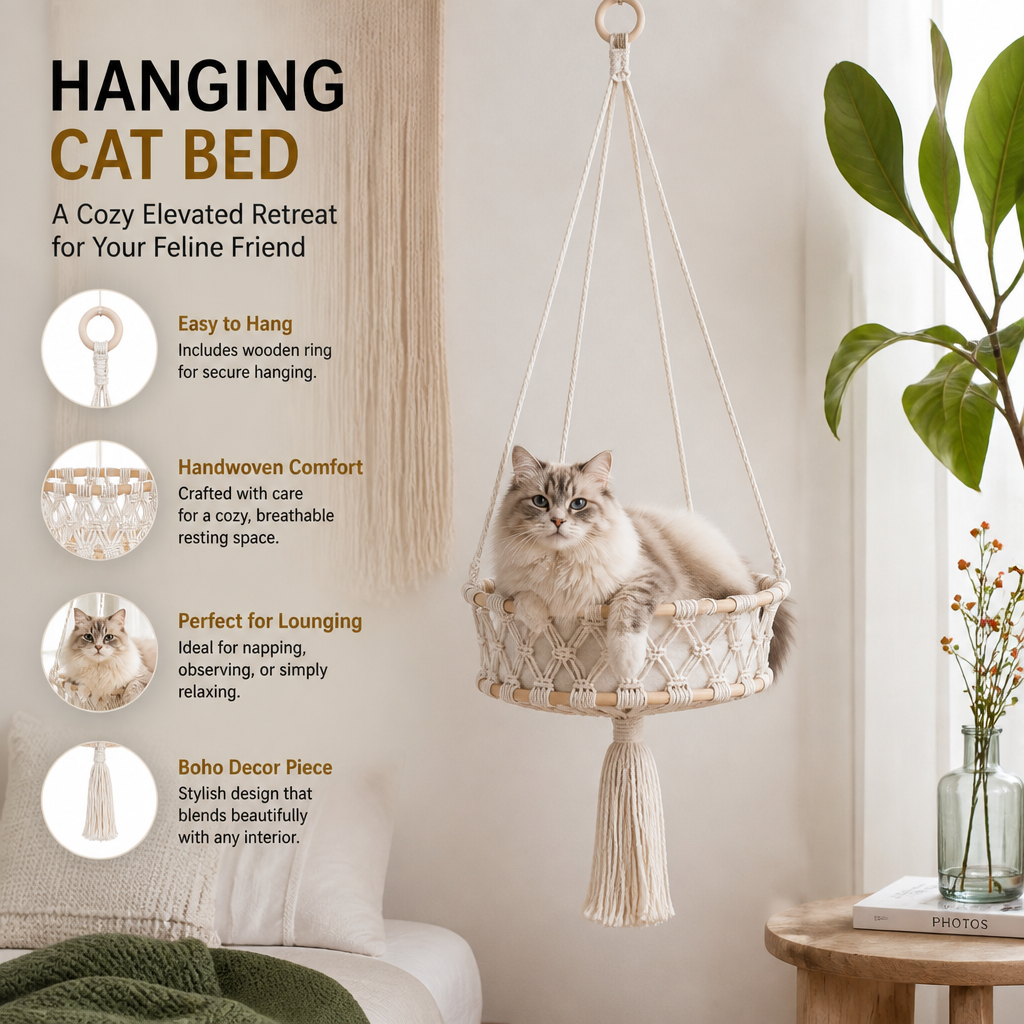 Hanging Handwoven Cat Bed