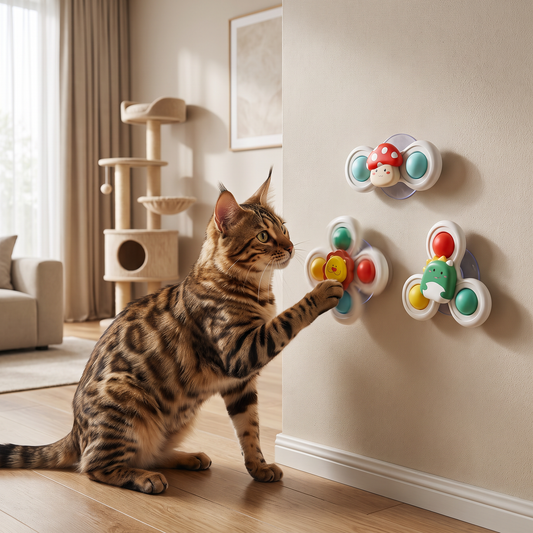 Interactive Cat Spinning Toys - Set of 3