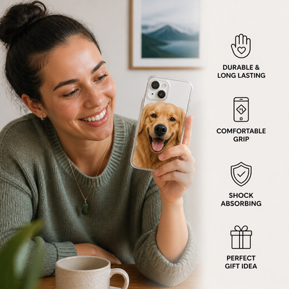 Personalized Pet Photo Phone Case with 3D Squeezable Nose