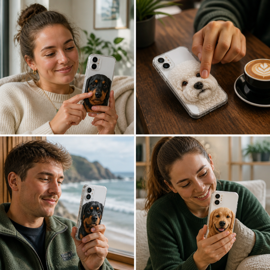 Personalized Pet Photo Phone Case with 3D Squeezable Nose