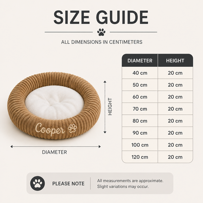 Personalized Round Fluffy Dog Bed