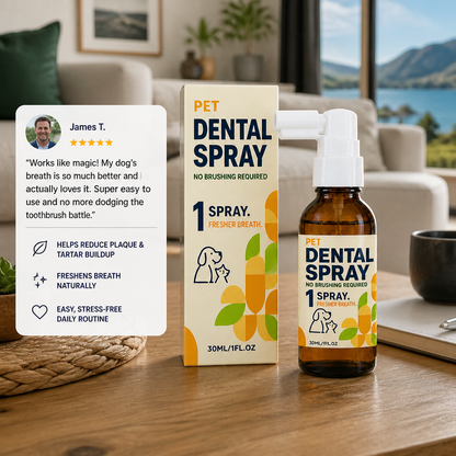 Brushless Tartar Control Dental Spray for Dogs – Helps Reduce Plaque & Freshen Breath
