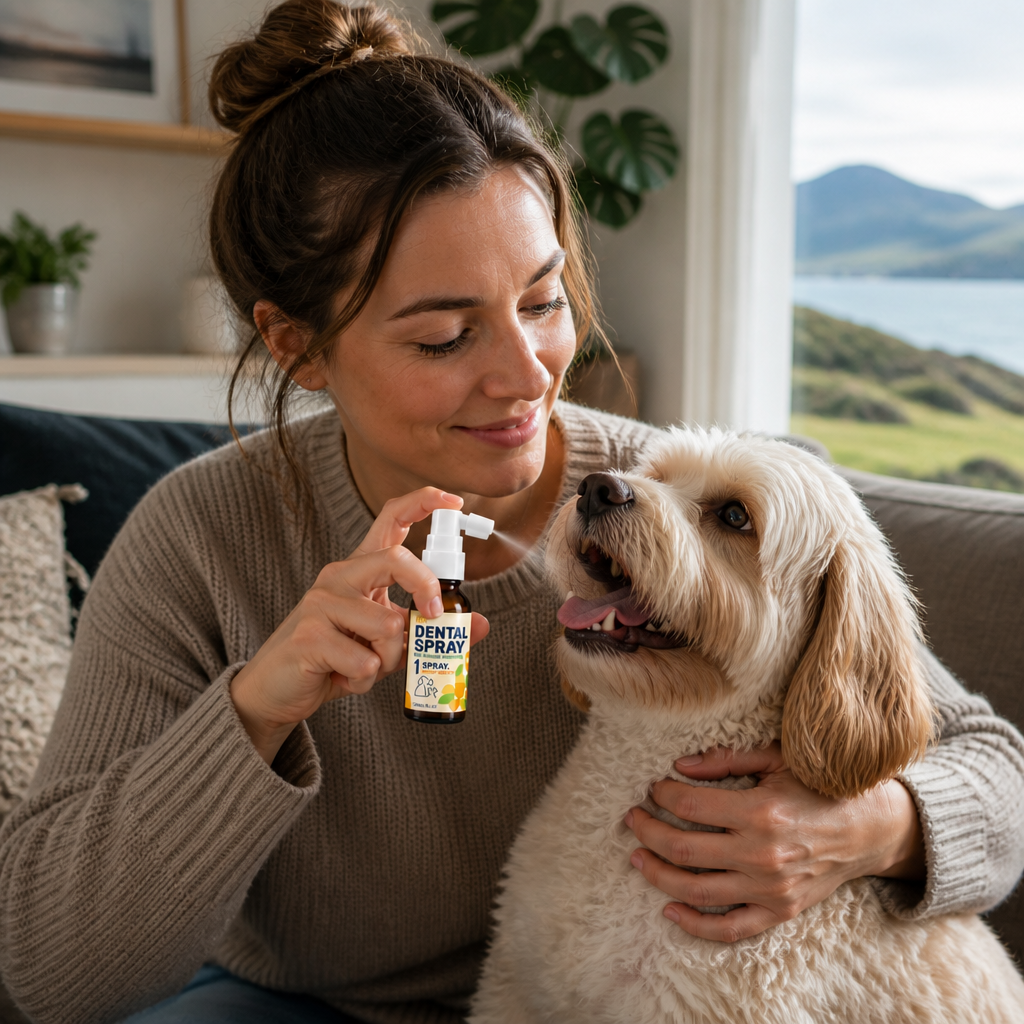 Brushless Tartar Control Dental Spray for Dogs – Helps Reduce Plaque & Freshen Breath