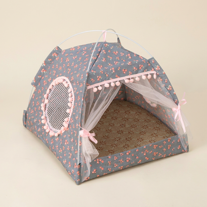 Cozy Retreat Pet Tent with Curtains