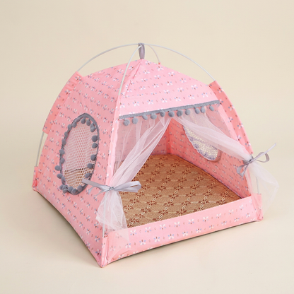 Cozy Retreat Pet Tent with Curtains
