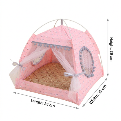 Cozy Retreat Pet Tent with Curtains