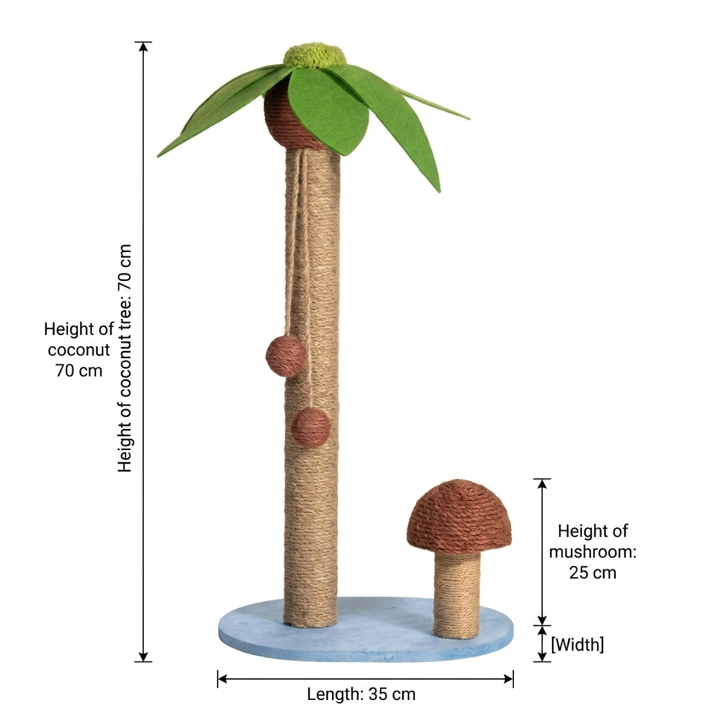 Sisal Cat Palm & Mushroom Scratching Post
