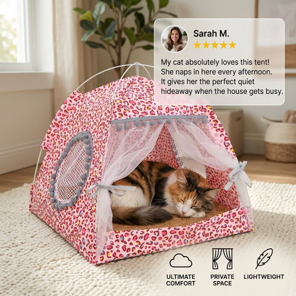 Cozy Retreat Pet Tent with Curtains
