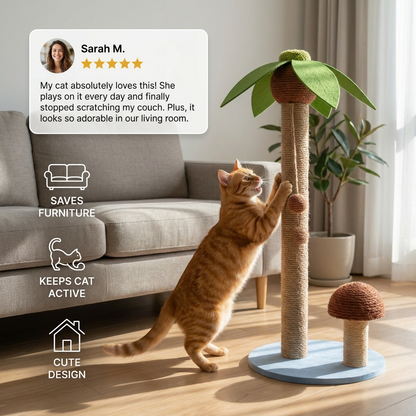 Sisal Cat Palm & Mushroom Scratching Post