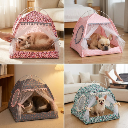 Cozy Retreat Pet Tent with Curtains
