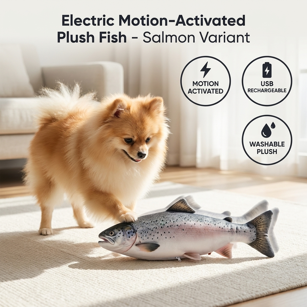 Interactive wriggly fish dog toy