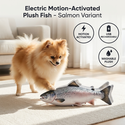 Interactive wriggly fish dog toy