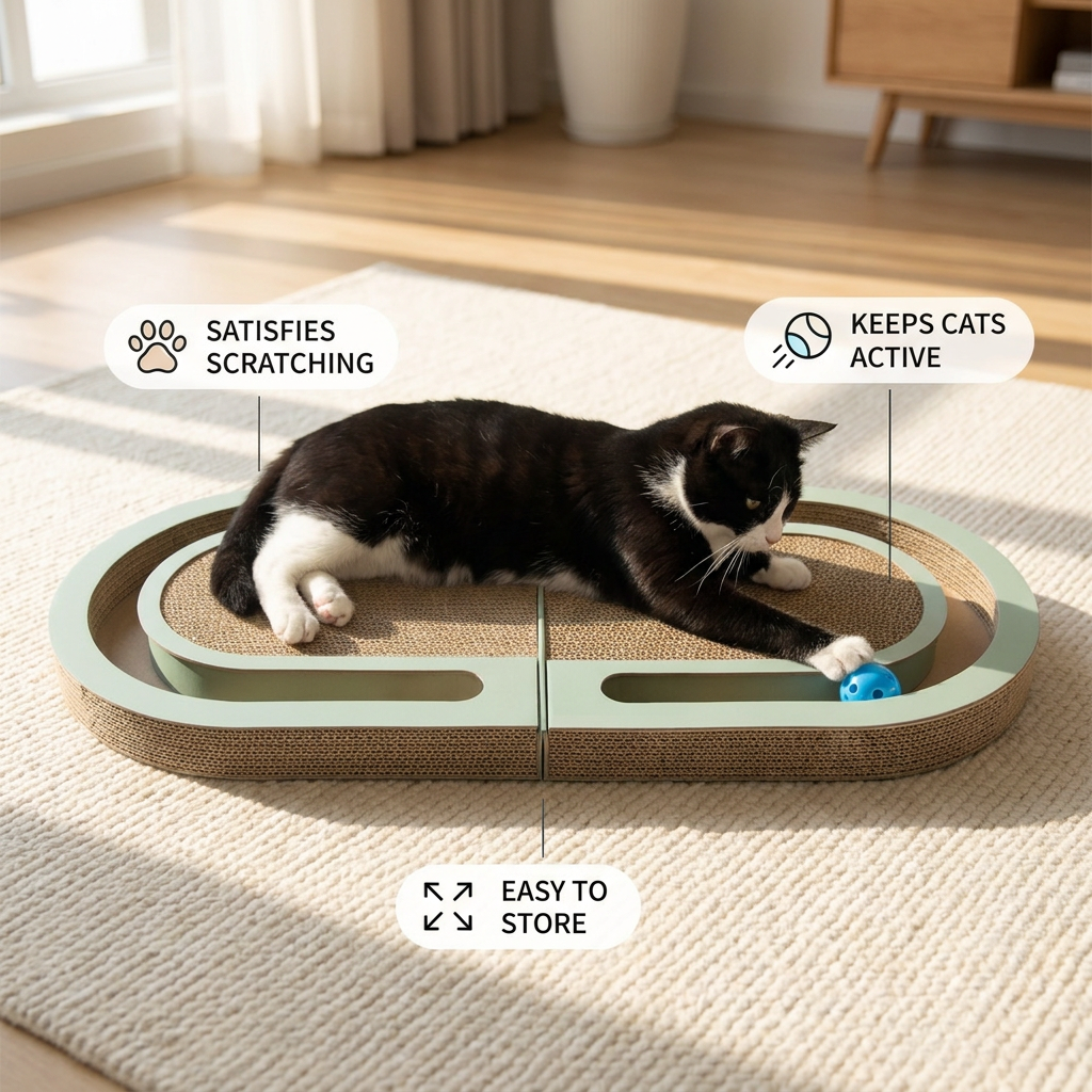 Cat Scratching and Play Bed Made of Cardboard