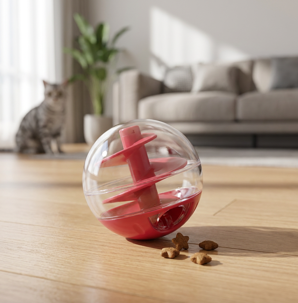Cat Lick Eating Spiral Ball