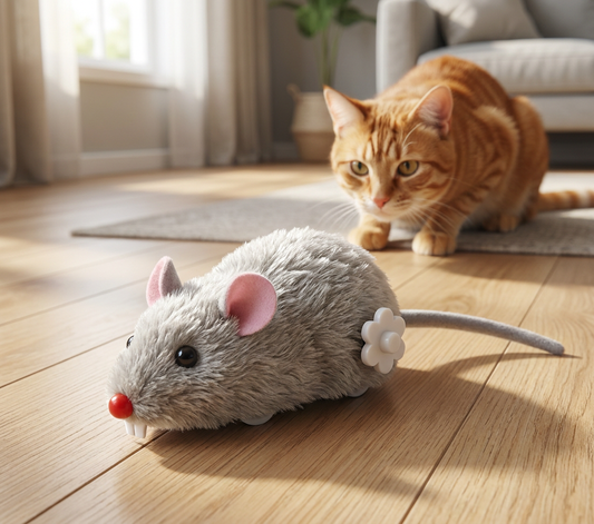 Funny Lifelike Plush Mouse Running Rat Toy