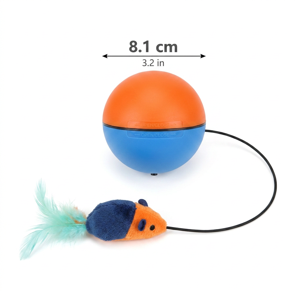 Cat turbo ball with tail toy