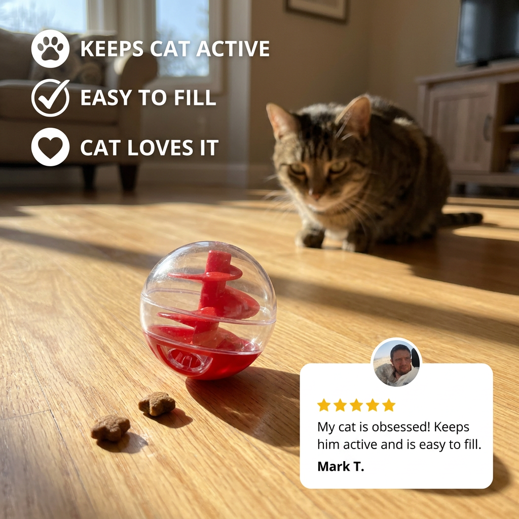 Cat Lick Eating Spiral Ball