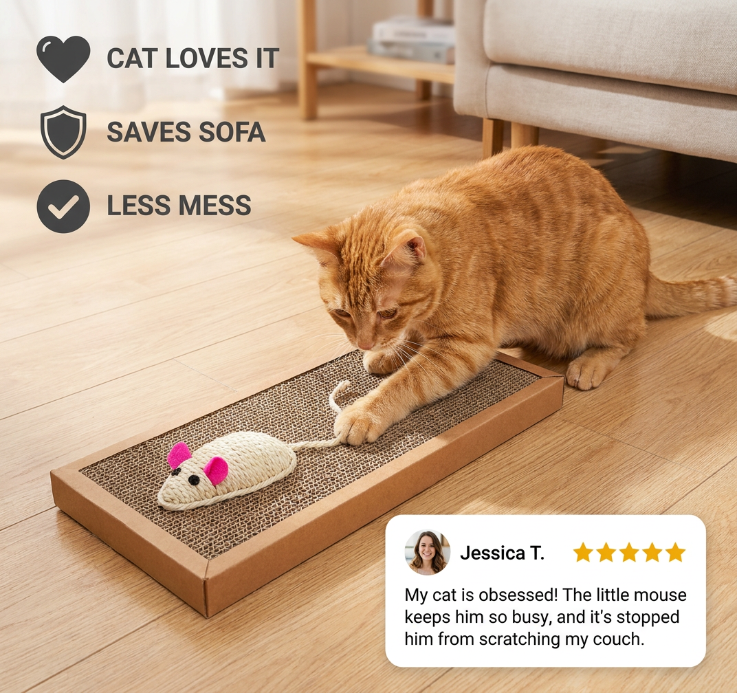 Cat Cardboard Mat Scraper