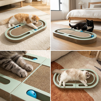 Cat Scratching and Play Bed Made of Cardboard