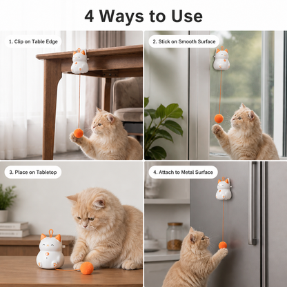 Interactive Rechargeable Cat Toy – Automatic Lifting Pom-Pom Teaser