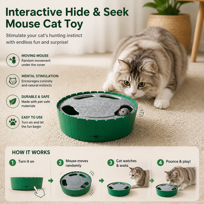 Interactive Hide & Seek Mouse Cat Toy
