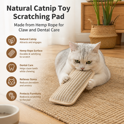 Natural catnip toy Scratching pad made from hemp rope for claw and dental care