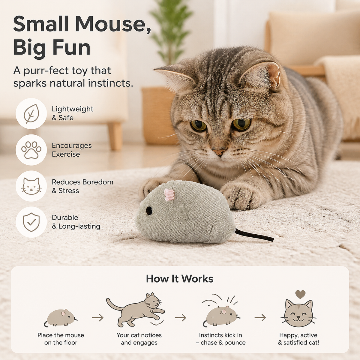 Cat Toy Plush Simulation Mouse Toy