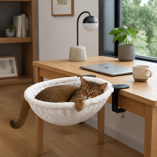 Premium Hanging Cat Hammock for Desks & Shelves
