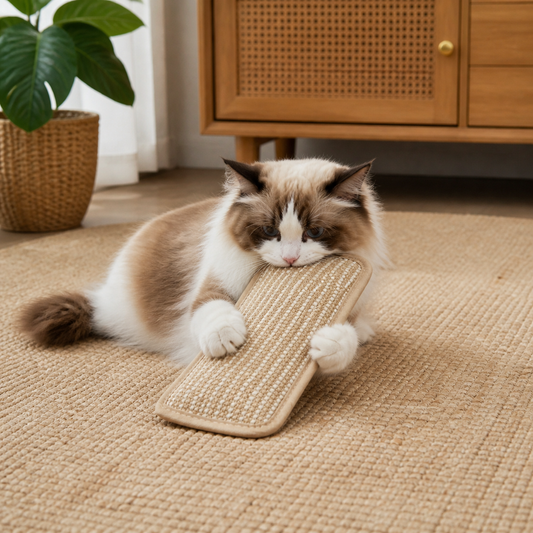 Natural catnip toy Scratching pad made from hemp rope for claw and dental care