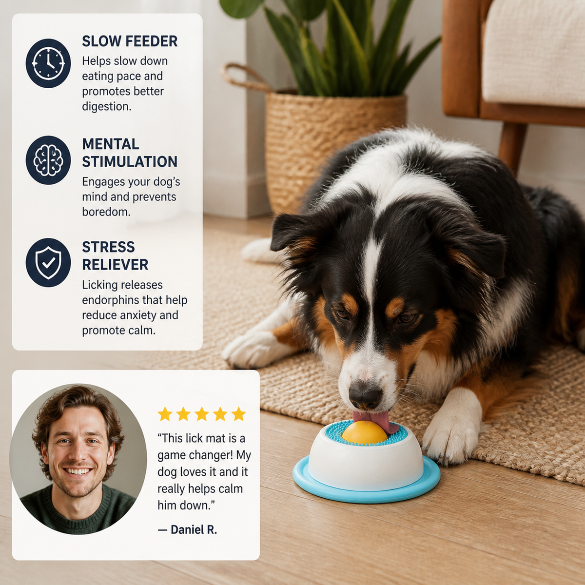 Interactive Lick Mat Slow Feeder Enrichement Toy for Dogs