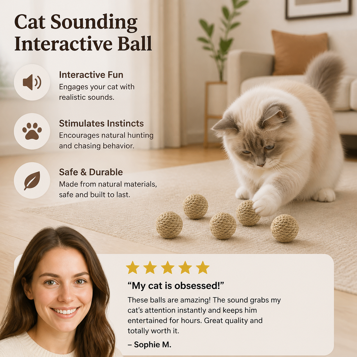Cat Sounding Interactive Ball