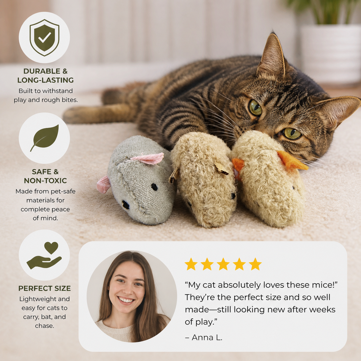 Cat Toy Plush Simulation Mouse Toy